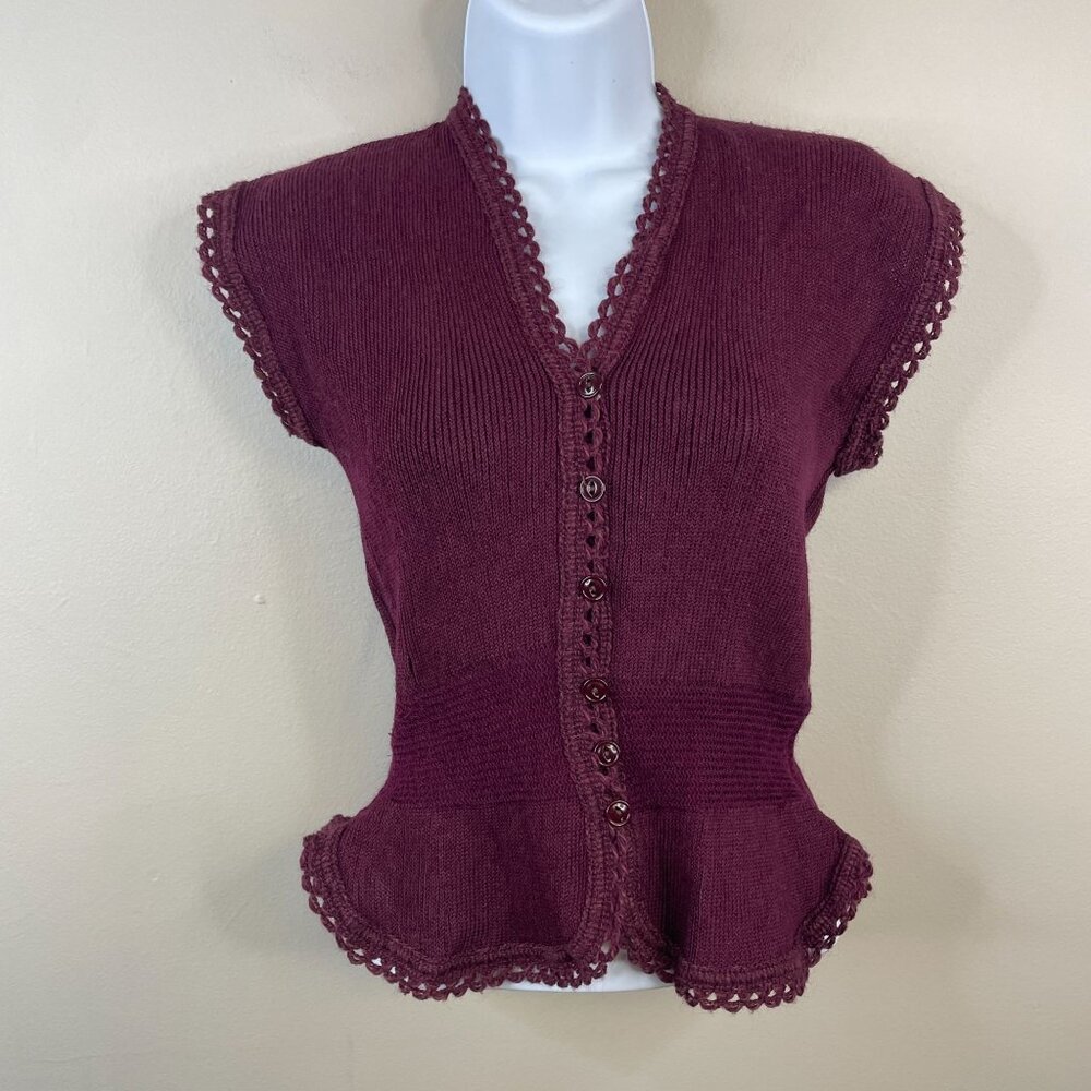 ***SOLD DO NOT PURCHASE***.      Vintage Hug Me Tite 40s Peplum Sweater Vest